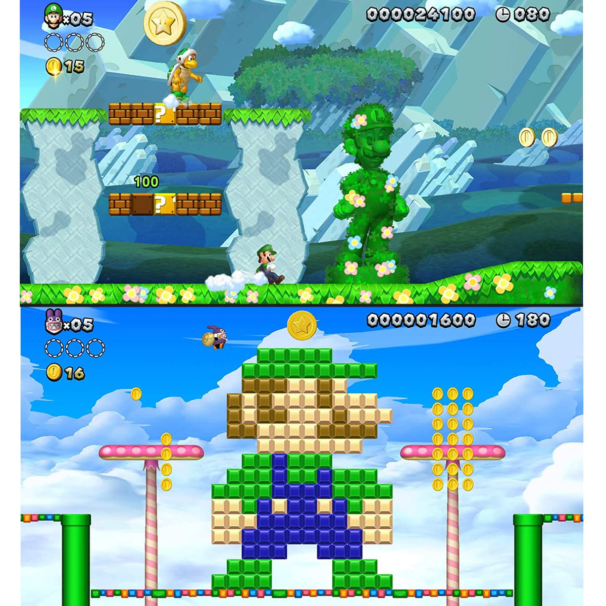New Super Mario Bros. U Deluxe for Nintendo Switch with Thumb Grips, Game Card Holder & Cleaning Cloth D24724