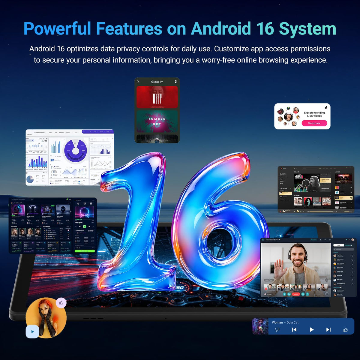Android 16 Tablet with Keyboard Z401
