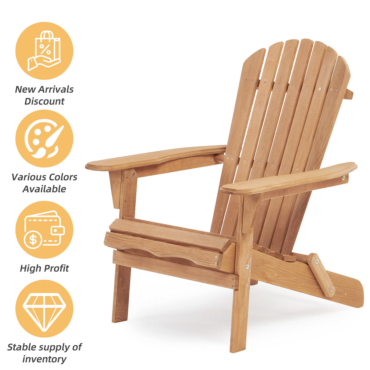 Cedar Folding Adirondack Chair Set of 2 L239106