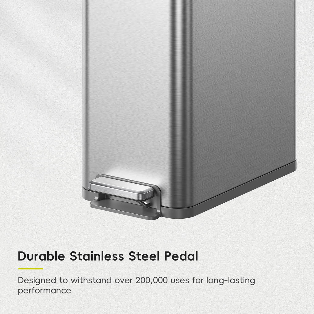 50L Stainless Steel Slim Step Trash Can T50454
