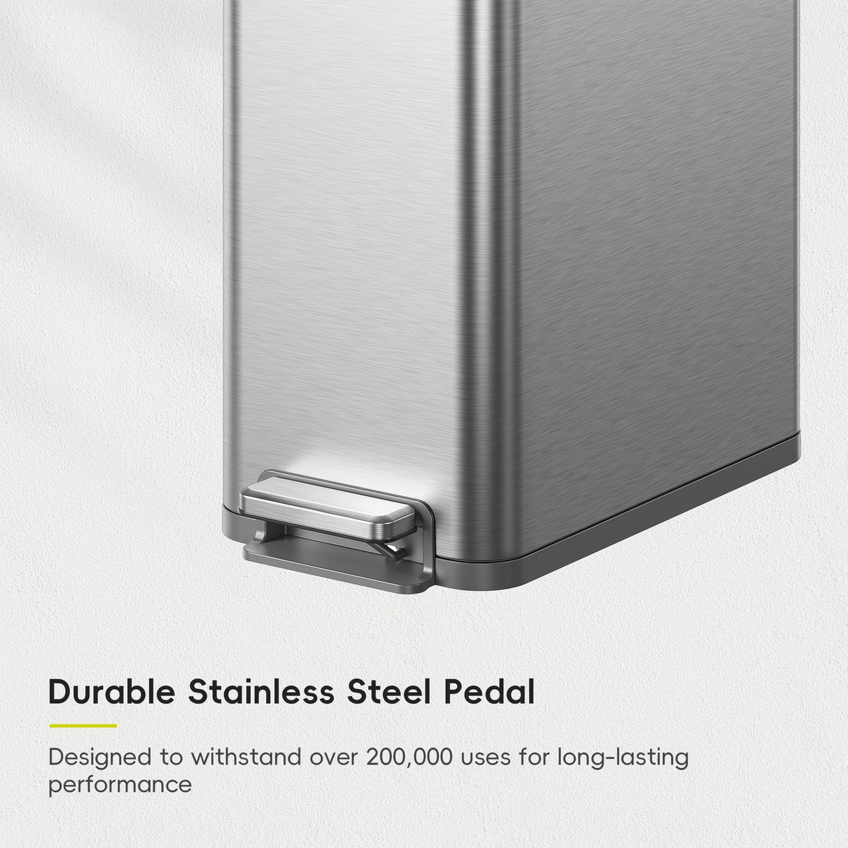 50L Stainless Steel Slim Step Trash Can T50454