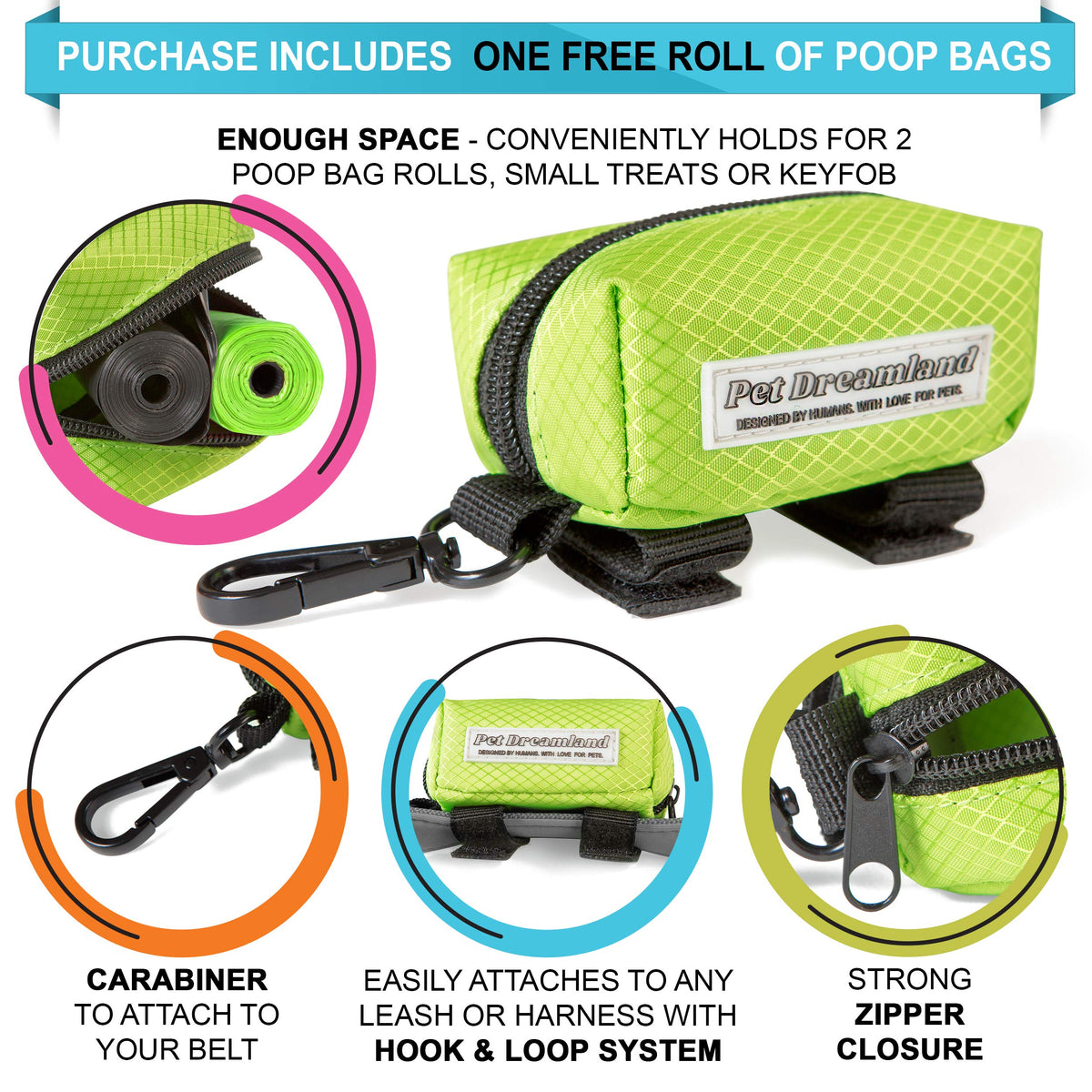 Hands Free Dog Leash with Poop Bag Dispenser C44470