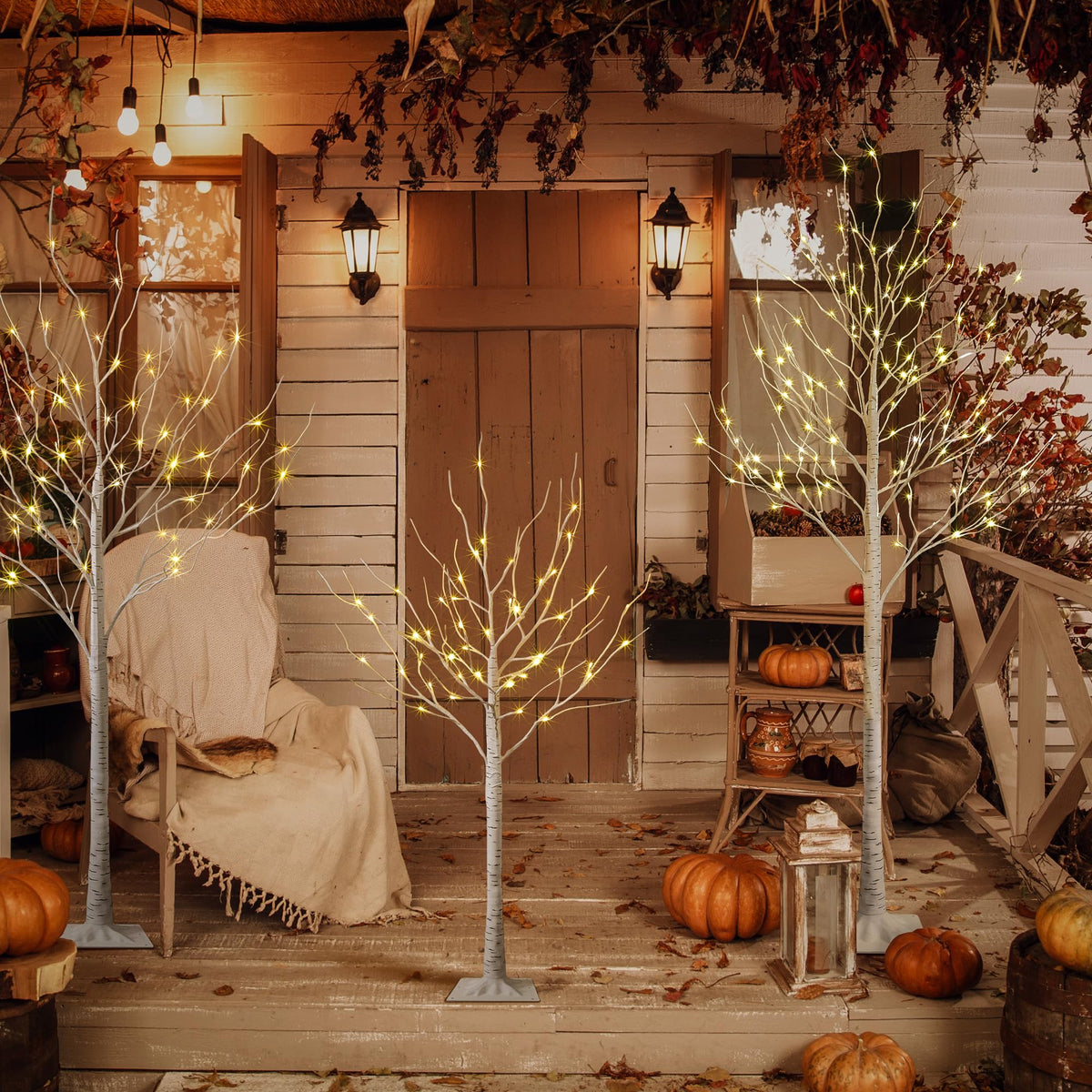 LED Birch Tree Light Set 4ft 6ft 8ft Warm White 3-Pack R155687