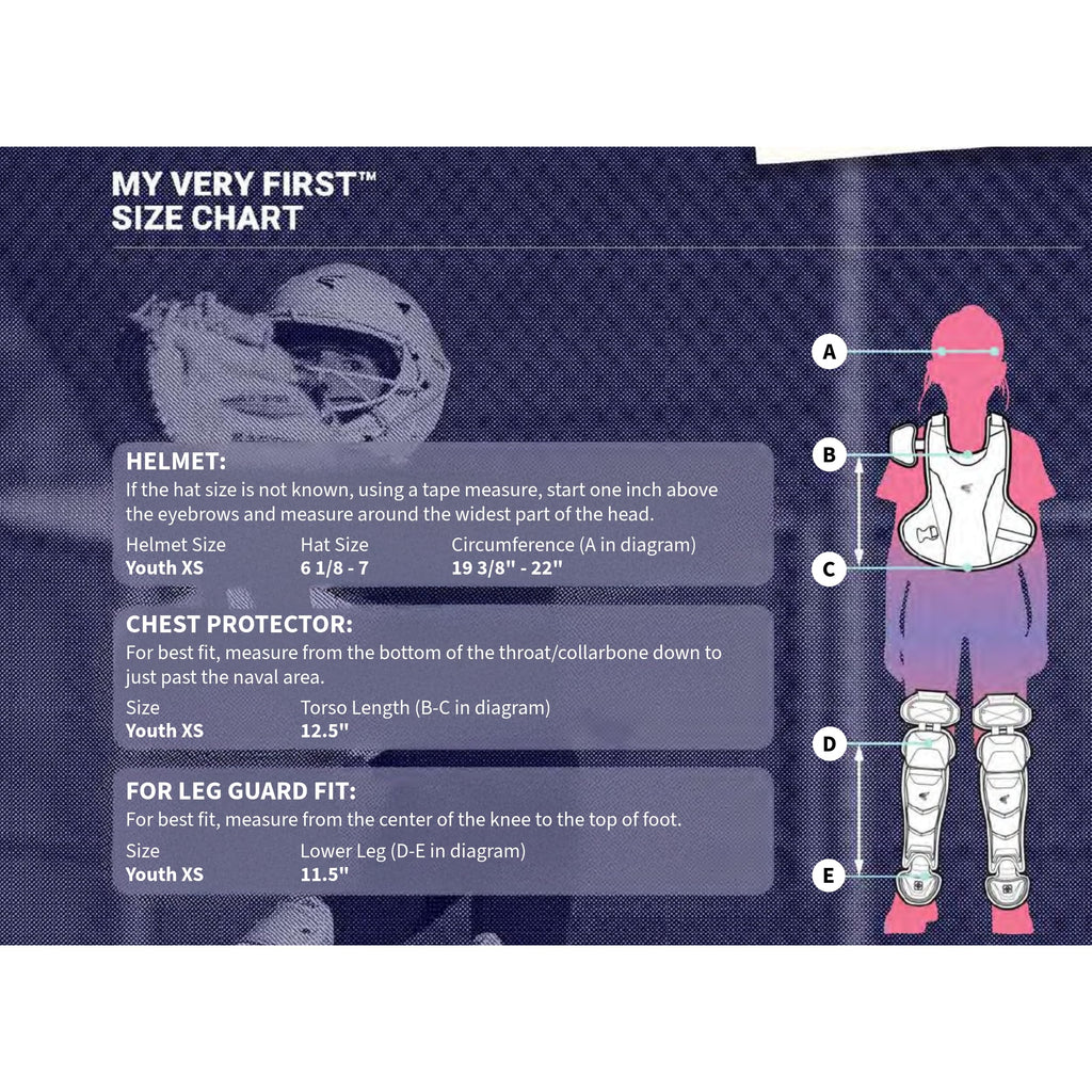 Youth Softball Catcher's Set with Helmet, Leg Guards & Chest Protector P623