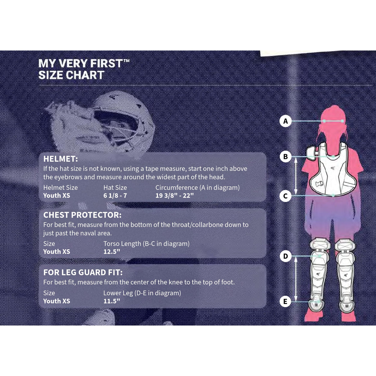 Youth Softball Catcher's Set with Helmet, Leg Guards & Chest Protector P623