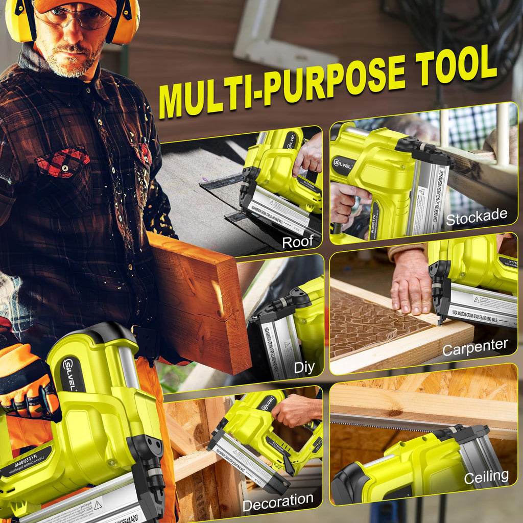 2" Cordless Brad Nailer, 2-in-1 21V Electric Brad Nailer with Battery T268
