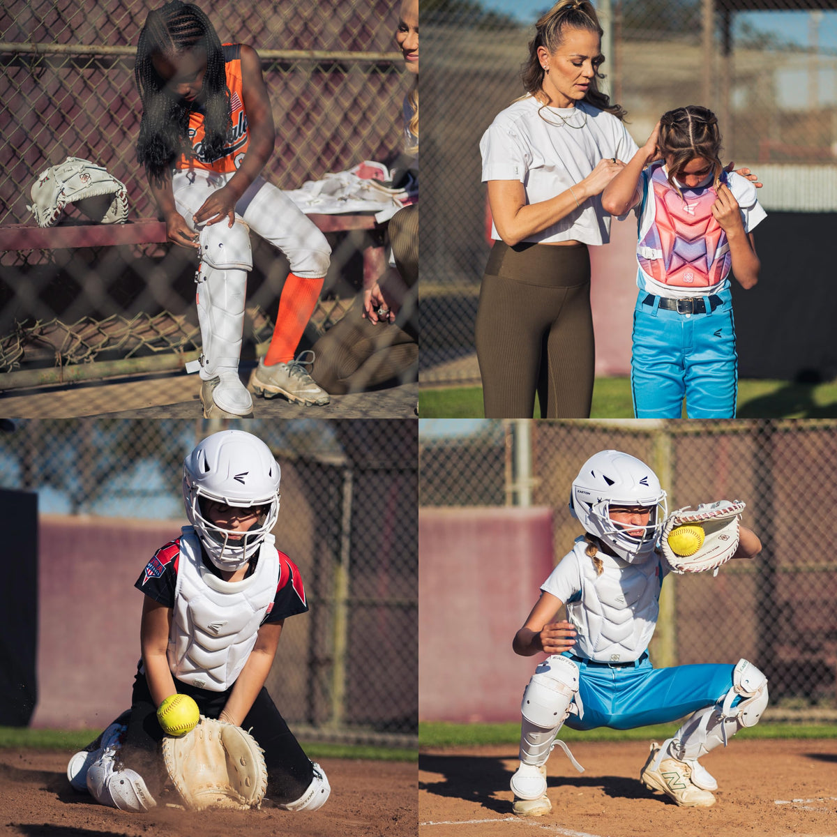Youth Softball Catcher's Set with Helmet, Leg Guards & Chest Protector P623